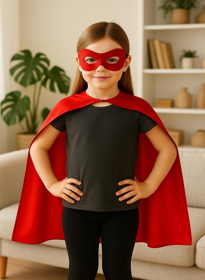 فانسي دريسويل عباءات أبطال خارقين سادة من FancyDressWale كهدية تذكارية لأعياد ميلاد الأطفال (أحمر) - Image 2